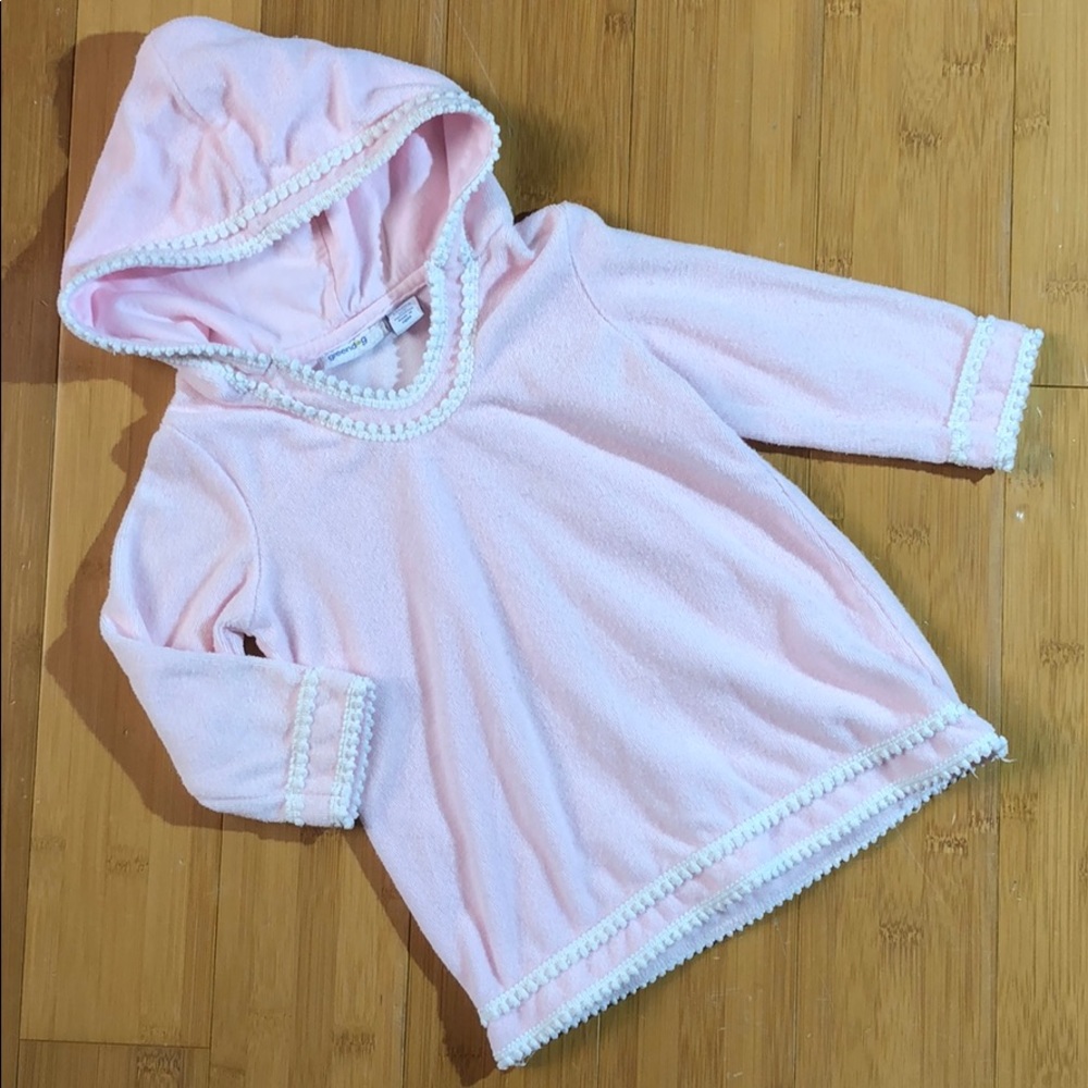 greendog hooded terry pull-over coverup pink 12M